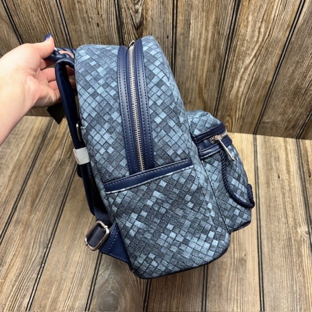 Loungefly Blue Checkered Mini Backpack - Picture 2 of 4